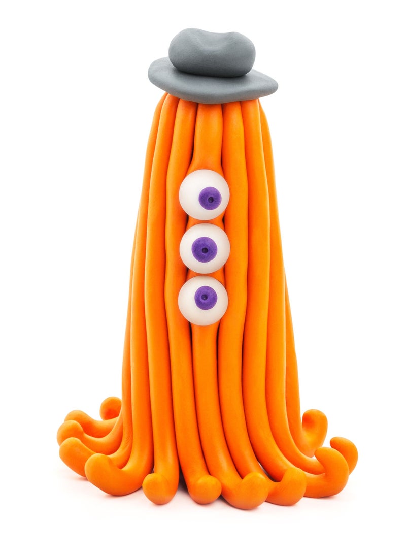 HEY CLAY -DIY Beasts: Worm, Ginger, Drop Plastic Creative Modelling Air-Dry Clay For Kids 6 Cans - Image 1