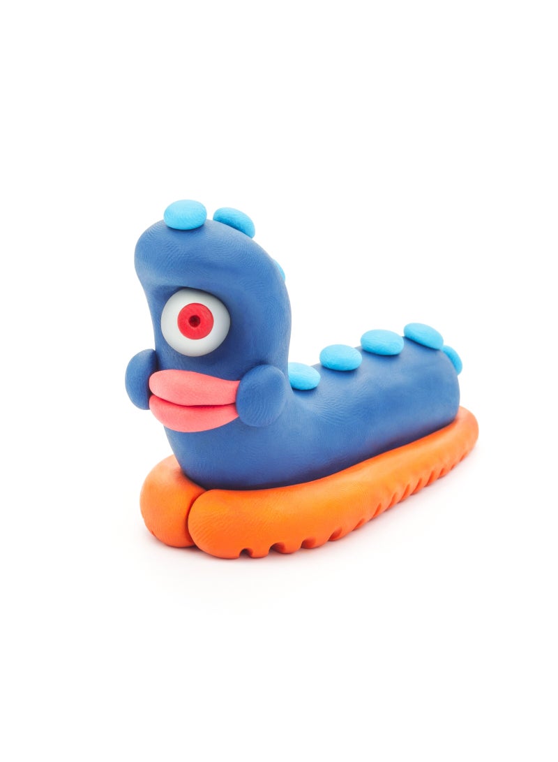 HEY CLAY -DIY Beasts: Worm, Ginger, Drop Plastic Creative Modelling Air-Dry Clay For Kids 6 Cans - Image 2