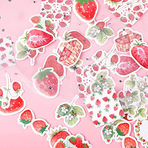 Doraking Mini Size Scrapbooks Stickers, 45pcs Doraking DIY Decoration Super Cute Strawberry Stickers for Laptop Scrapbook Suitcase Diary Notebooks Album, Small Stickers (Strawberry Cream) - Image 4