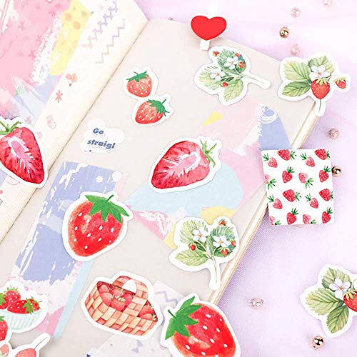 Doraking Mini Size Scrapbooks Stickers, 45pcs Doraking DIY Decoration Super Cute Strawberry Stickers for Laptop Scrapbook Suitcase Diary Notebooks Album, Small Stickers (Strawberry Cream) - Image 5