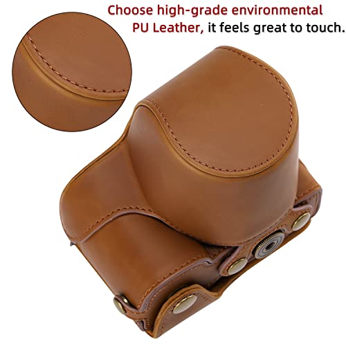 Hargedis XEVN for Sony ZV-E10 case,for Sony ZV-E10 case,Premium PU Full Body Leather Camera Case Bag for Sony Alpha ZV-E10 Fit 16-50mm Lens with Camera Shoulder Strap - Image 3