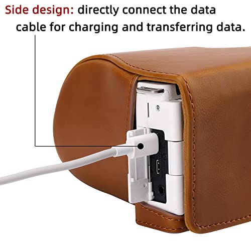 Hargedis XEVN for Sony ZV-E10 case,for Sony ZV-E10 case,Premium PU Full Body Leather Camera Case Bag for Sony Alpha ZV-E10 Fit 16-50mm Lens with Camera Shoulder Strap - Image 4