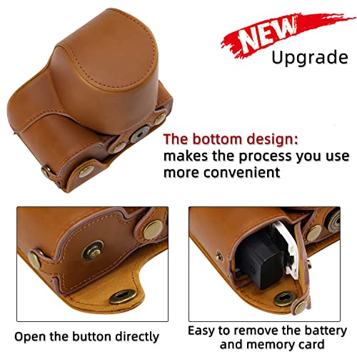 Hargedis XEVN for Sony ZV-E10 case,for Sony ZV-E10 case,Premium PU Full Body Leather Camera Case Bag for Sony Alpha ZV-E10 Fit 16-50mm Lens with Camera Shoulder Strap - Image 5