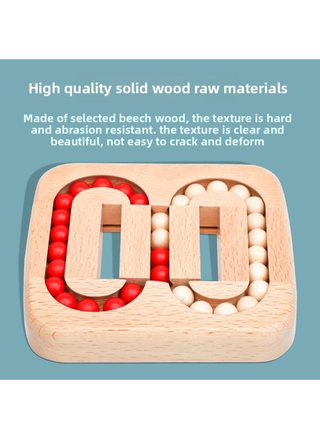 Plane Ball Kongming Lock Luban Lock Adult Educational Wooden Toy Unlocking Loop Unlocking Science And Education Maze Desktop Game-Color:Mbs-flat Ball Game