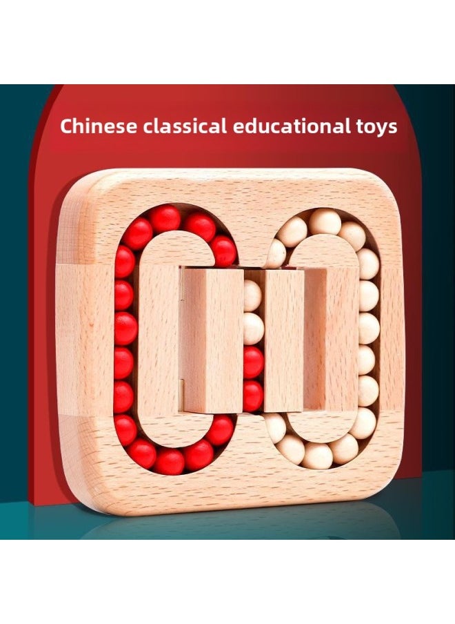 Plane Ball Kongming Lock Luban Lock Adult Educational Wooden Toy Unlocking Loop Unlocking Science And Education Maze Desktop Game-Color:Mbs-flat Ball Game