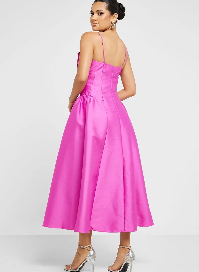 Femi9 Cold Shoulder Ruched Detail Dress