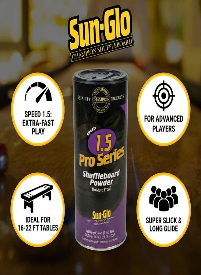 Sun-Glo Speed 1.5 (Pro Series) Shuffleboard Powder Wax – The Professional’s Choice for Speed & Accuracy – 16 oz Shaker Can (2 Pack) - Image 2