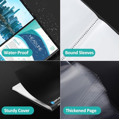 Sooez 72 Pocket Binder with Plastic Sleeves & Elastic Band, Large Capacity 8.5x11 Presentation Book Display 144 Pages, Art Portfolio Document Folder with Clear Sheet Protectors for Office School - Image 5