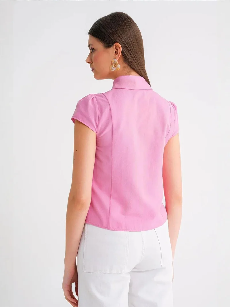 MixRay Powder Pink Mixray Slim Fit Poplin Shirt for Women | Best Price UAE
