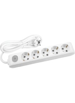 Viko Multi-Let Five Socket Socket with Switch Grounded Cable Child Proof - 3 Mt (3 Meters) 90117503 