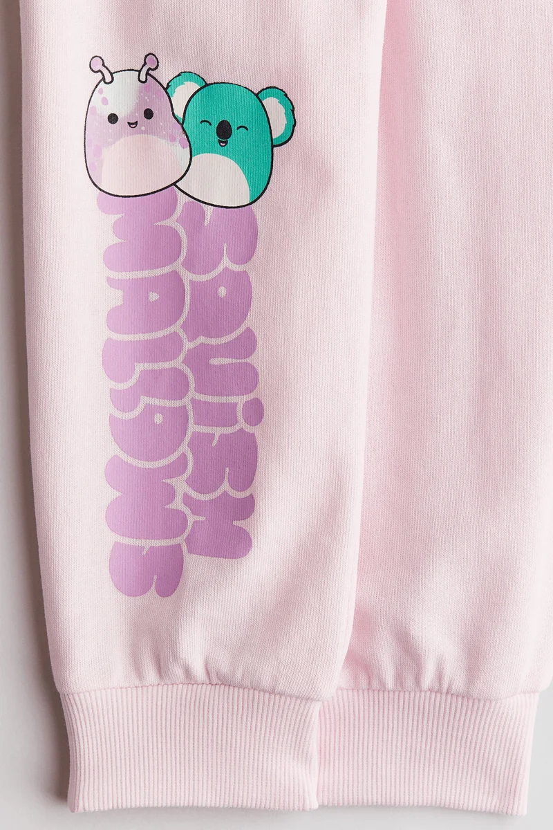 اتش اند ام بنطلون رياضي قطني مزين بطبعة