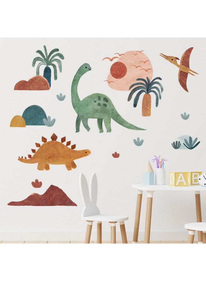 Mfault Boho Dinosaur Wall Decals Stickers, Bohemian Dino Hawaii Nursery Decorations Baby Boys Girls Bedroom Playroom Art, Neutral Toddlers Kids Room Decor Gifts - Image 3