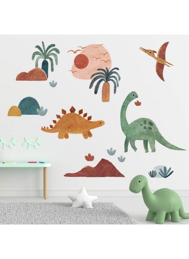 Mfault Boho Dinosaur Wall Decals Stickers, Bohemian Dino Hawaii Nursery Decorations Baby Boys Girls Bedroom Playroom Art, Neutral Toddlers Kids Room Decor Gifts - Image 1