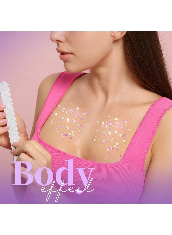 Beauenty Body Glitter Gel,Purple Face and Body Glitter Set, 6 Shapes, Hair Glitter Gel, Makeup Glitters for Face, Body, Hair  - Image 3