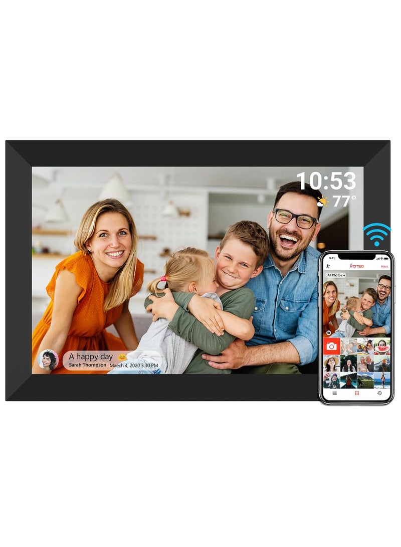 Haokang Smart WiFi Digital Photo Frame 10.1-Inch, HD Touchscreen, Instant Photo & Video Sharing via App, Auto-Rotate, Built-in 16GB Storage, Electronic Frame for Photos & Video Clips - Image 1