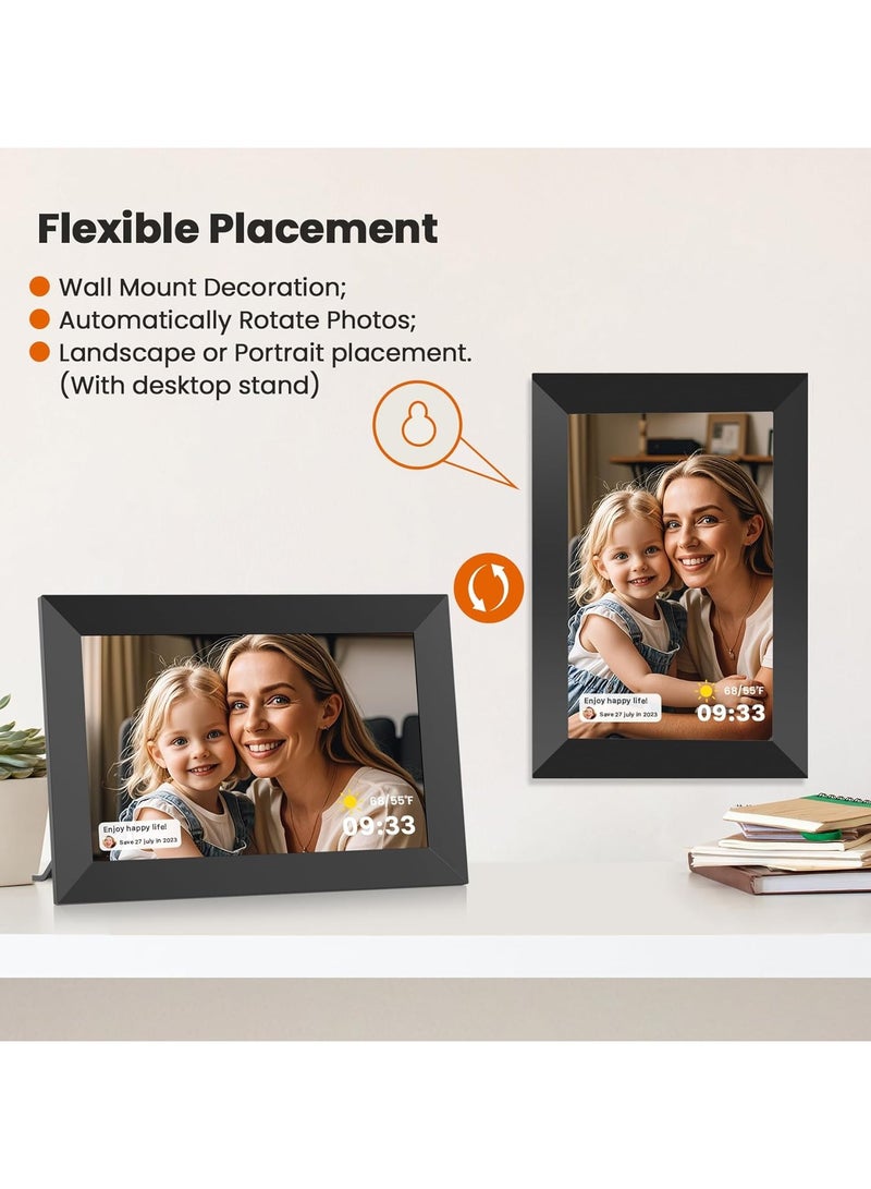 Haokang Smart WiFi Digital Photo Frame 10.1-Inch, HD Touchscreen, Instant Photo & Video Sharing via App, Auto-Rotate, Built-in 16GB Storage, Electronic Frame for Photos & Video Clips - Image 5