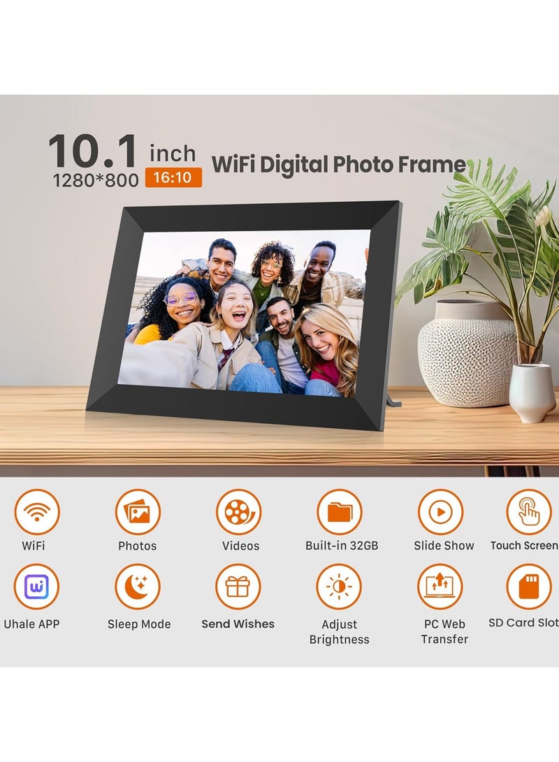 Haokang Smart WiFi Digital Photo Frame 10.1-Inch, HD Touchscreen, Instant Photo & Video Sharing via App, Auto-Rotate, Built-in 16GB Storage, Electronic Frame for Photos & Video Clips - Image 3