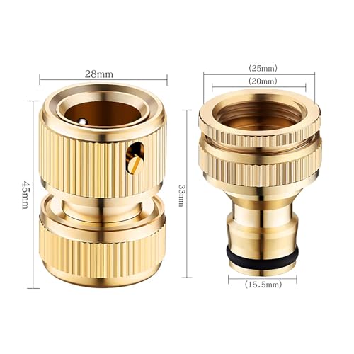 YUISI 2Pcs Tap Connector, 1/2 & 3/4 Inch Pipe Connector for Tap, Garden Hose Quick Connectors, Faucet Washing G-u-n Barrel Accessories, Suitable for Garden, Bathroom, Kitchen, Outdoor (2-in-1) - Image 5