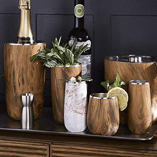 S'well Stainless Steel Wine Chiller, Holds 750ml Bottle, Calacatta Gold, Triple Layered Vacuum Insulated Container Keeps Bottles Chilled for Longer, BPA Free Barware - Image 2