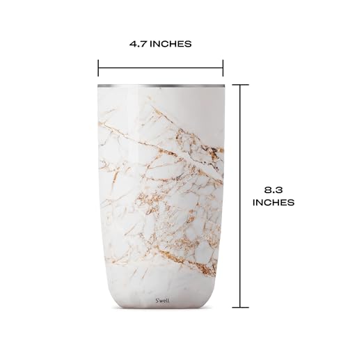 S'well Stainless Steel Wine Chiller, Holds 750ml Bottle, Calacatta Gold, Triple Layered Vacuum Insulated Container Keeps Bottles Chilled for Longer, BPA Free Barware - Image 5