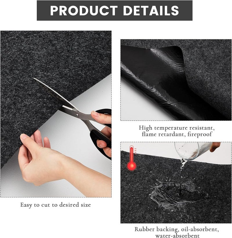 36 x 60 Inches Driveway Garage Oil Spill Mat - Black Rubber Absorbent Floor Mat - Image 4