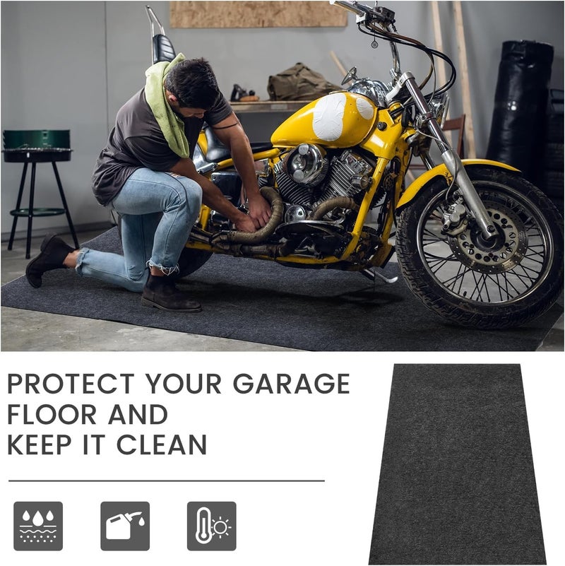 36 x 60 Inches Driveway Garage Oil Spill Mat - Black Rubber Absorbent Floor Mat - Image 5