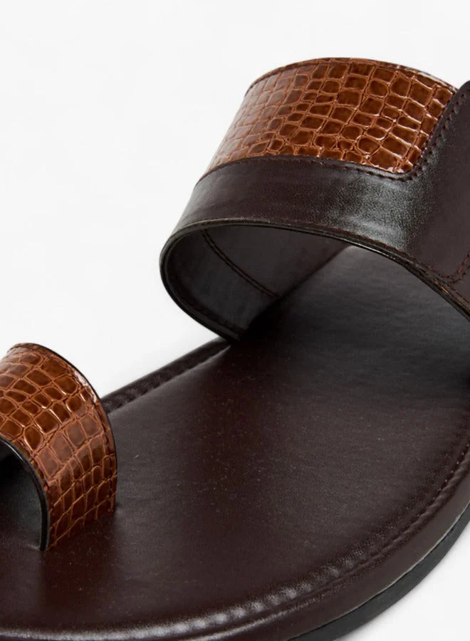 LBL by Shoexpress BROWN Panelled Arabic Sandals for Men | Best Price UAE