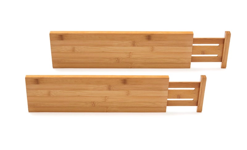 Lipper International Lipper International 8897 Bamboo Wood Custom Fit Adjustable Deep Kitchen Drawer Dividers Set of 2 