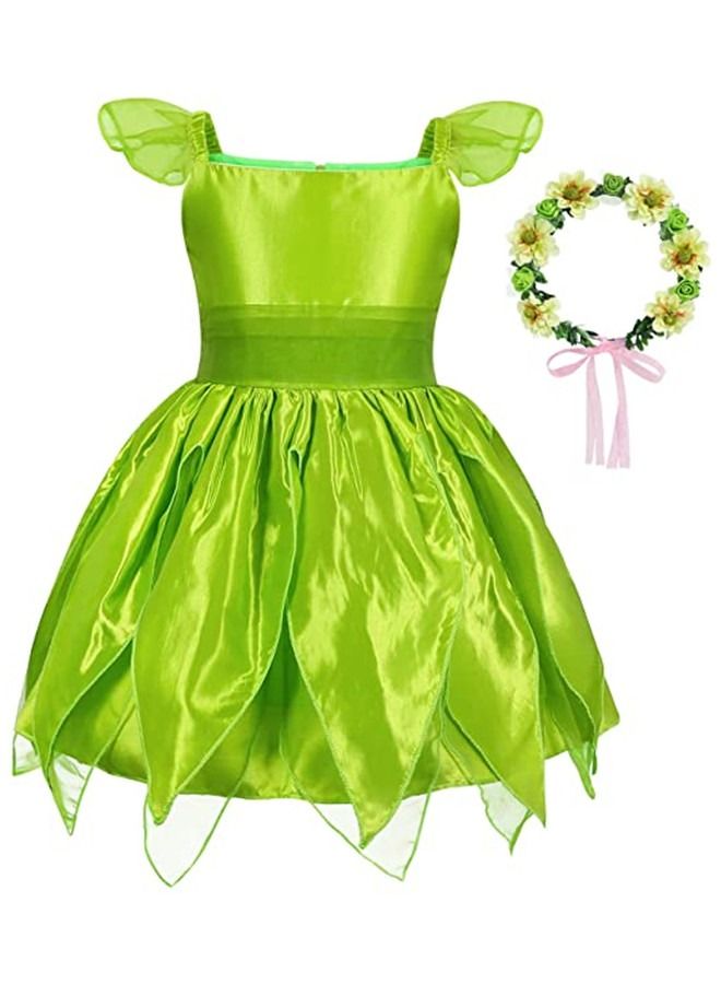 ISank Green Princess Dress Costumes for Girls Birthday Party Fancy Dress Up  - Image 1