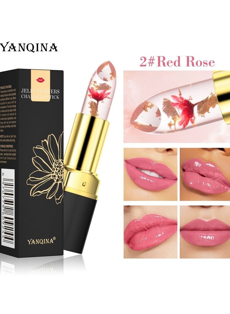 يانقينا أحمر شفاه هلام بتلة تغيير اللون السحري-مرطب ومغذي ، حساسة لدرجة الحرارة ، مظهر طبيعي لجميع أنواع البشرة-هدية عيد الحب المثالية مع أحمر شفاه زهرة سكوالان النباتية مع نبات سكوالان نبات سكوالان #02 - Image 1
