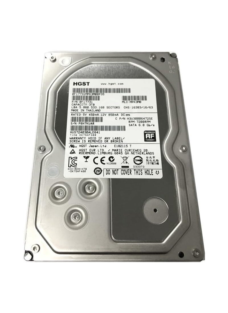 HITACHI HITACHI HGST Ultrastar 7K4000 4 TB 3.5" Internal Hard Drive - SATA - 7200-64 MB Buffer RPM 64MB 3.5IN 25.4MM 8.0 512N  - Image 1