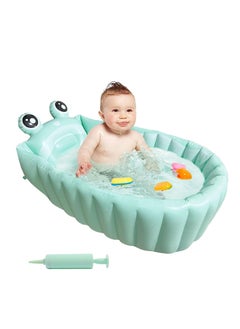 عربست Inflatable Baby Bathtub Portable Travel Bath Tub for Infants (Green)  - Image 1