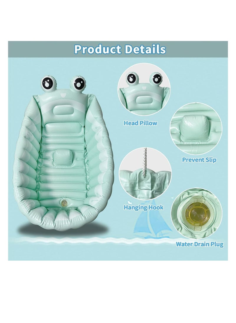 Arabest - Inflatable Baby Bathtub Portable Travel Bath Tub for Infants (Green) - Image 1