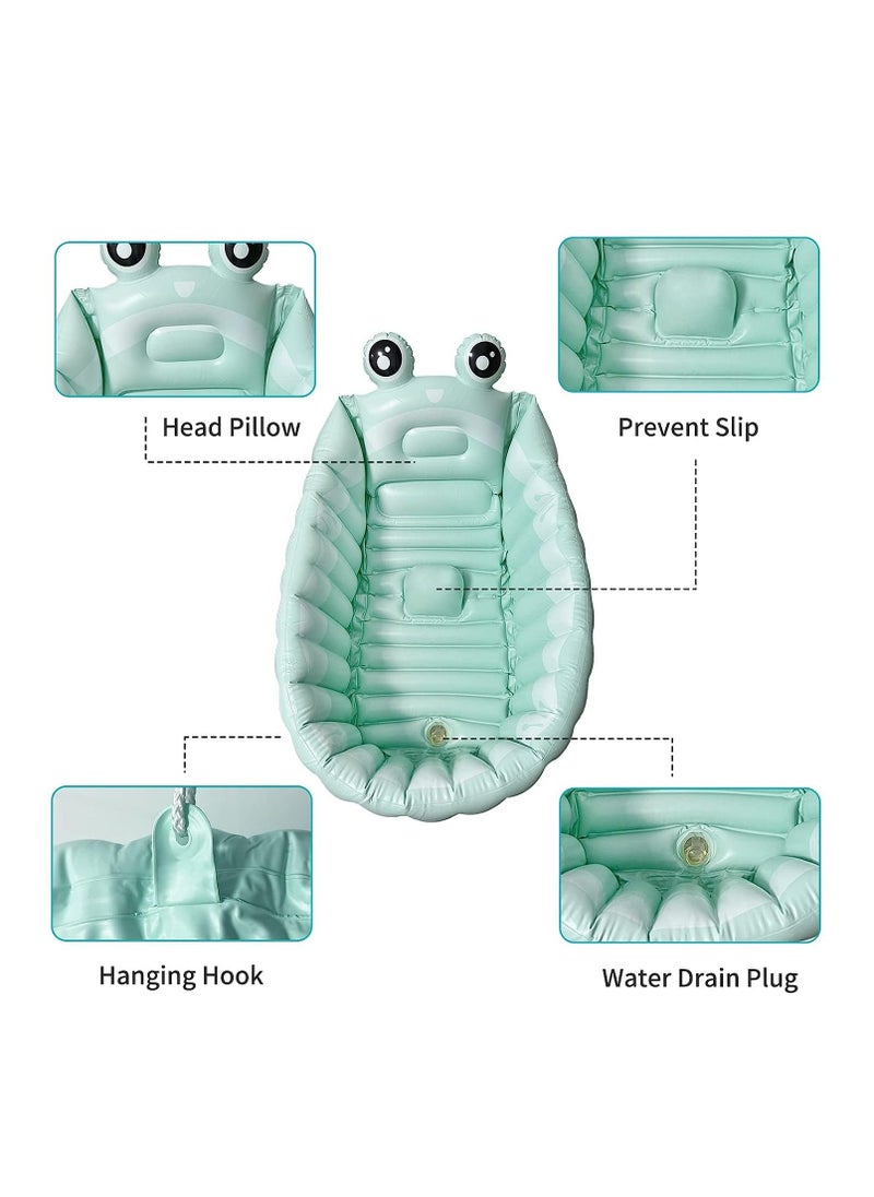 Arabest - Inflatable Baby Bathtub Portable Travel Bath Tub for Infants (Green) - Image 1