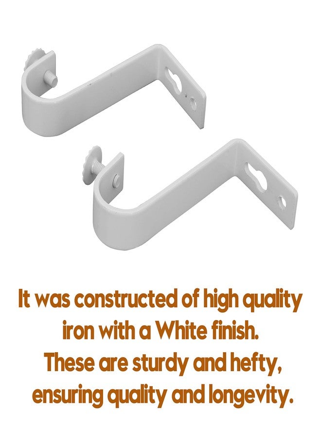 AddGrace 4 Pack Ceiling Curtain Rod Bracket Heavy Duty Single Curtain Rod Holders for 1 Inch Drapery Holder for Living Room Bedroom White - Image 4