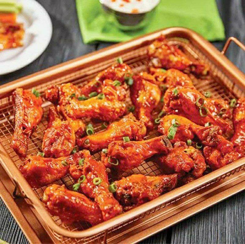 Premium Rectangular Healthy Frying Tray Set with Non-Stick Mesh & Large Size - Image 4