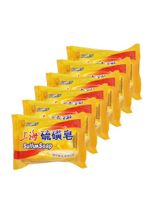 بي آند فلاور - صابون شنغهاي الكبريتي 10% صابون الكبريت للوجه والجسم، 3.4 أونصة (6 عبوات) - Image 1