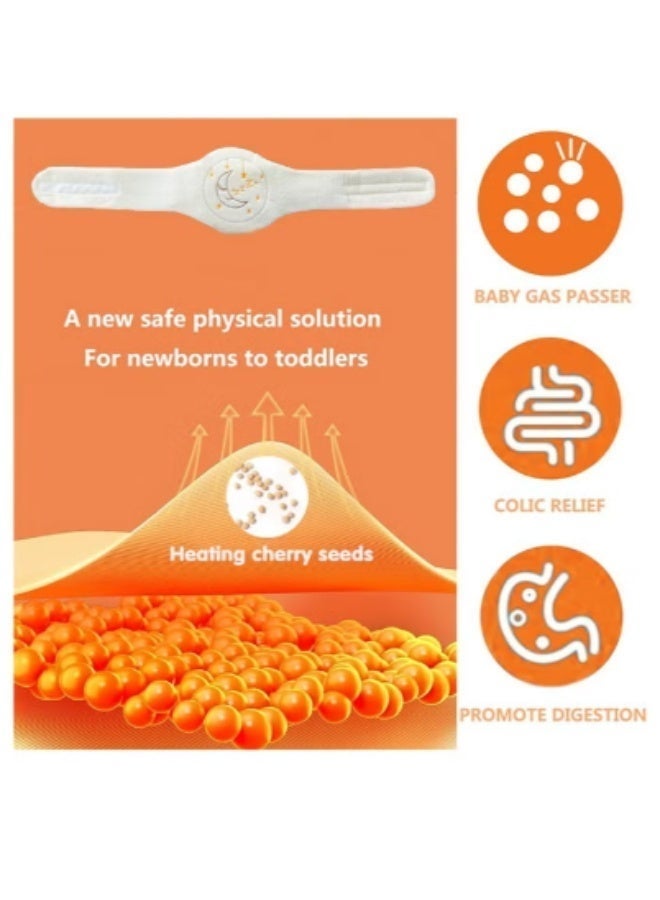 Happy Tummy Baby Colic & Gas Relief Belly Band - Natural Cherry Pit Heated Waist Belt - Organic Thermal Therapy for Newborns & Infants (Adjustable Cotton) - Image 5