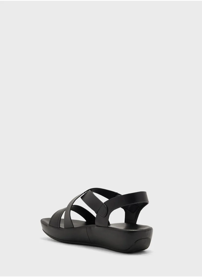 Vincci Multi Strap Low Heel Wedge Sandals