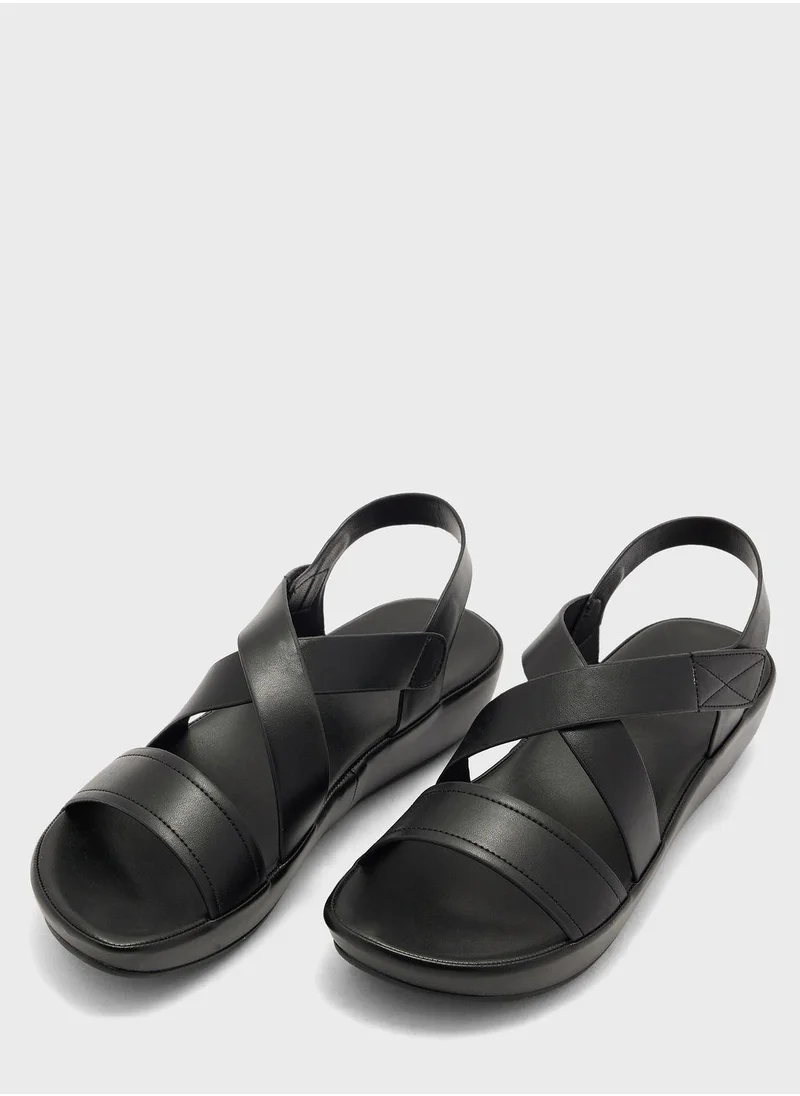 Vincci Multi Strap Low Heel Wedge Sandals