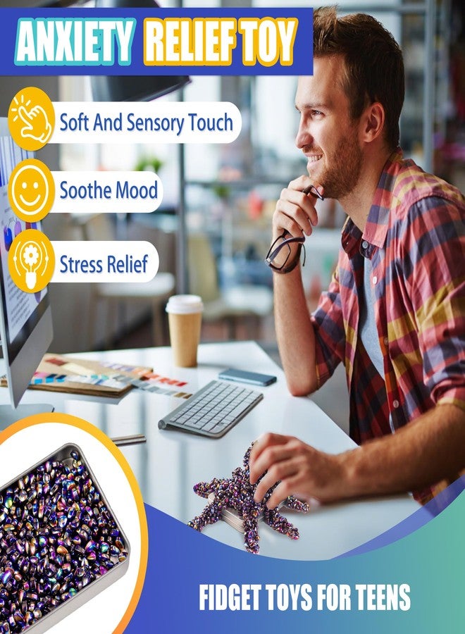 Chilvil Easter Basket Stuffer Gifts for Teens Boy, 500pc Fidget Toy for Adult Men Sensory Autism ADHD Office Desk Stress Anxiety Fidgets Putty Beads Balls Stones Cool Gadget for Teen Girl Valentines Day - Image 2