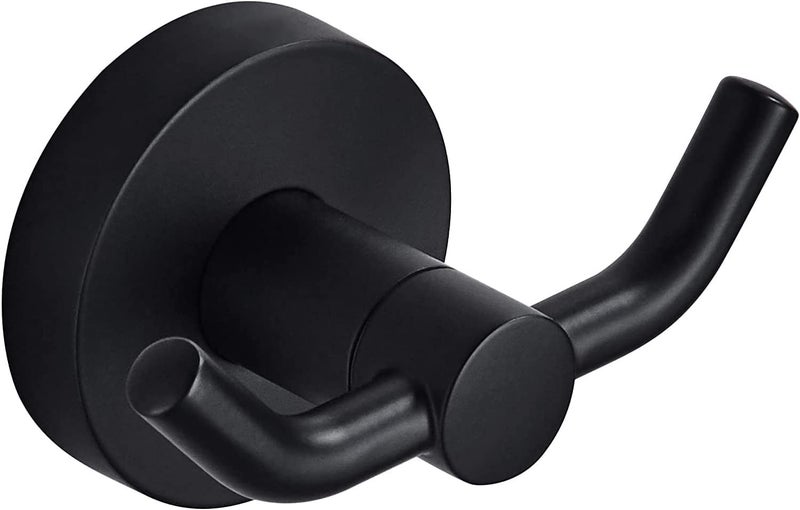 iSTAR Black Bathroom Hooks | Modern Wall Mounted Towel Hooks | Ideal for Bathroom, Shower, Kitchen Hand Towel Holder (Pack of 2) - Image 1