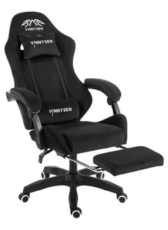 VINNYSEN Gaming Chair Computer Chair Velvet Fabric Game Chair with Head Pillow and Waist Pillow Ergonomic Computer Chair with Footrest  - Image 1