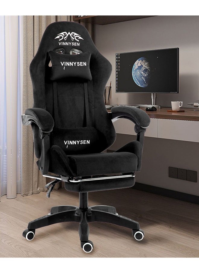 VINNYSEN Gaming Chair Computer Chair Velvet Fabric Game Chair with Head Pillow and Waist Pillow Ergonomic Computer Chair with Footrest  - Image 4