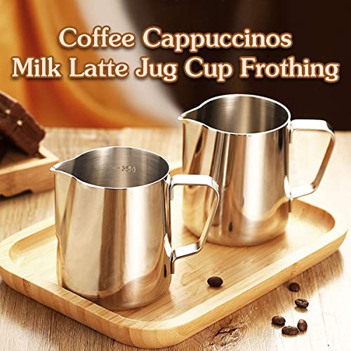 3D CREATIONS 350 MLStainless Steel Milk Frothing Pitcher Coffee Cappuccinos Milk Latte Art Jug Cup Frothing espresso Steamer - Image 4