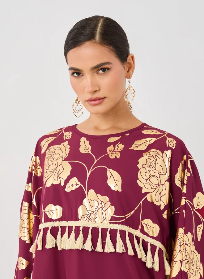 Take Two Take Two Women Floral Print Tassel Detail Maxi Kaftan