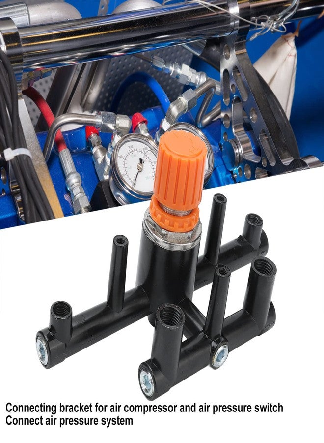 Jadeshay Air Compressor Connecting Bracket with M5 G1/4 G1/8 Holes, Aluminum Alloy Pressure Regulator Valve Fit Part for Pressure Switch Outlet Tube, Air Pressure System - Image 2