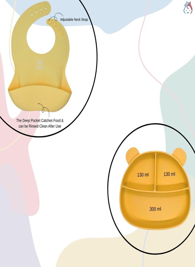 Babylief 4 piece Silicone Baby Feeding Set (YELLOW) - Image 2
