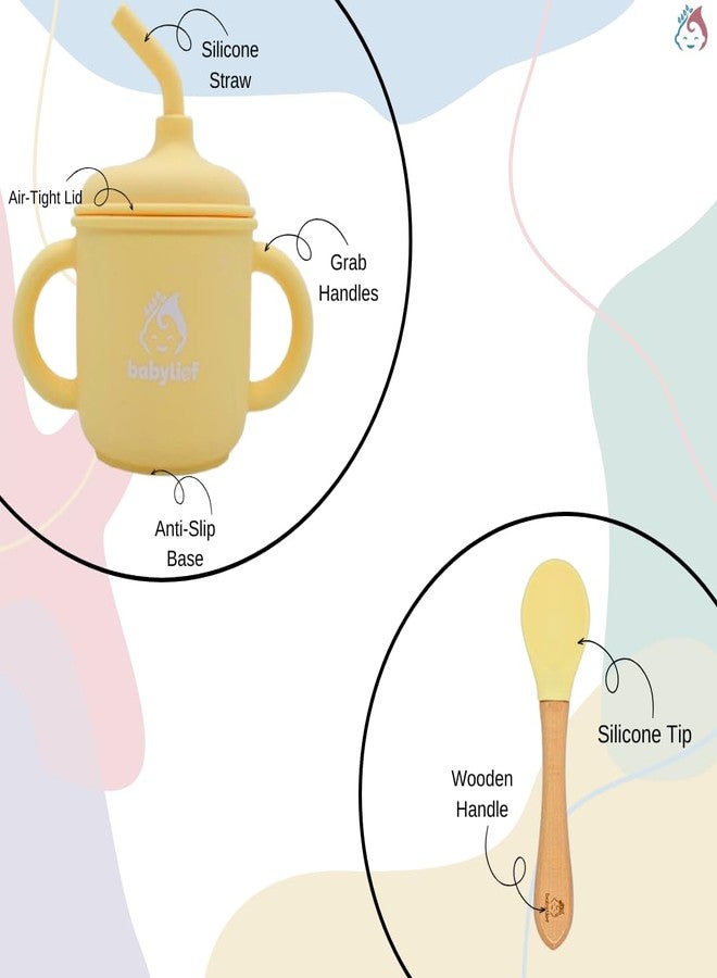 Babylief 4 piece Silicone Baby Feeding Set (YELLOW) - Image 4