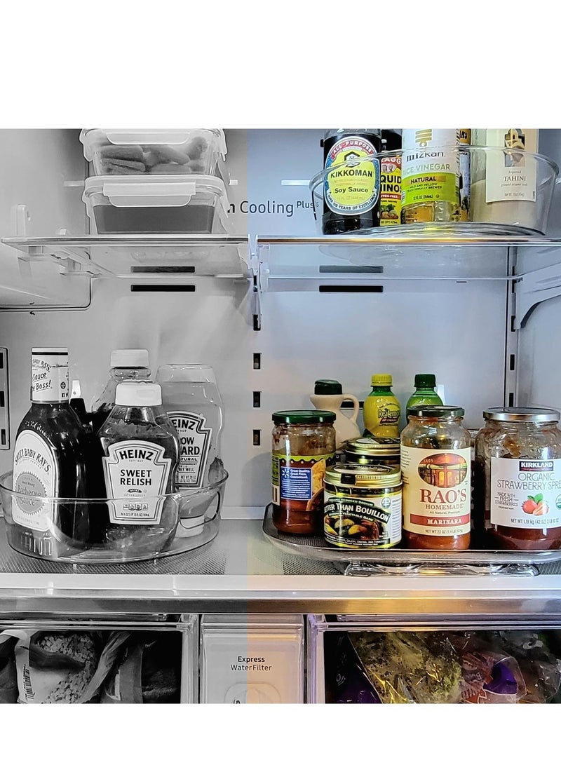 Lazy Susan Turntable Organizer for Fridge Refrigerator Rectangle Lazy Susan Spice Rack for Cabinet Pantry Countertop Vanity Fridge Organization and Storage - Image 2